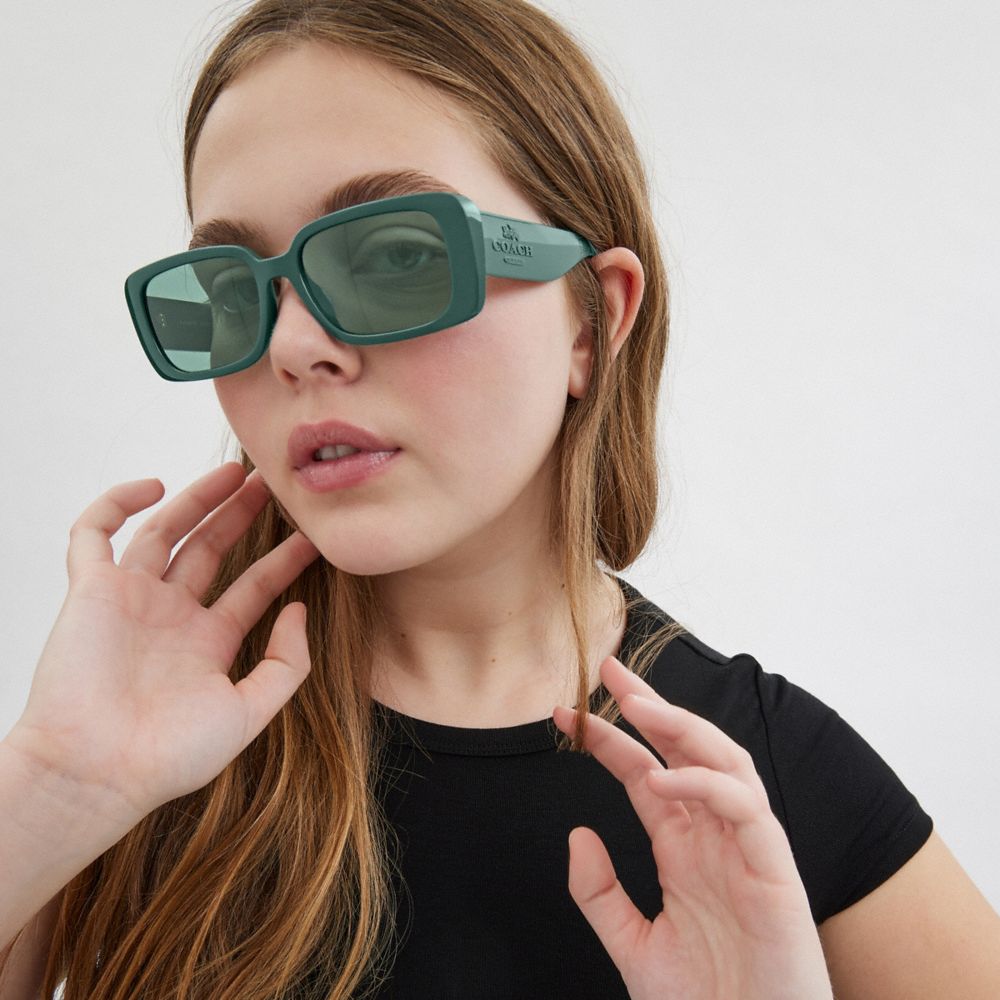 Green coach sunglasses online