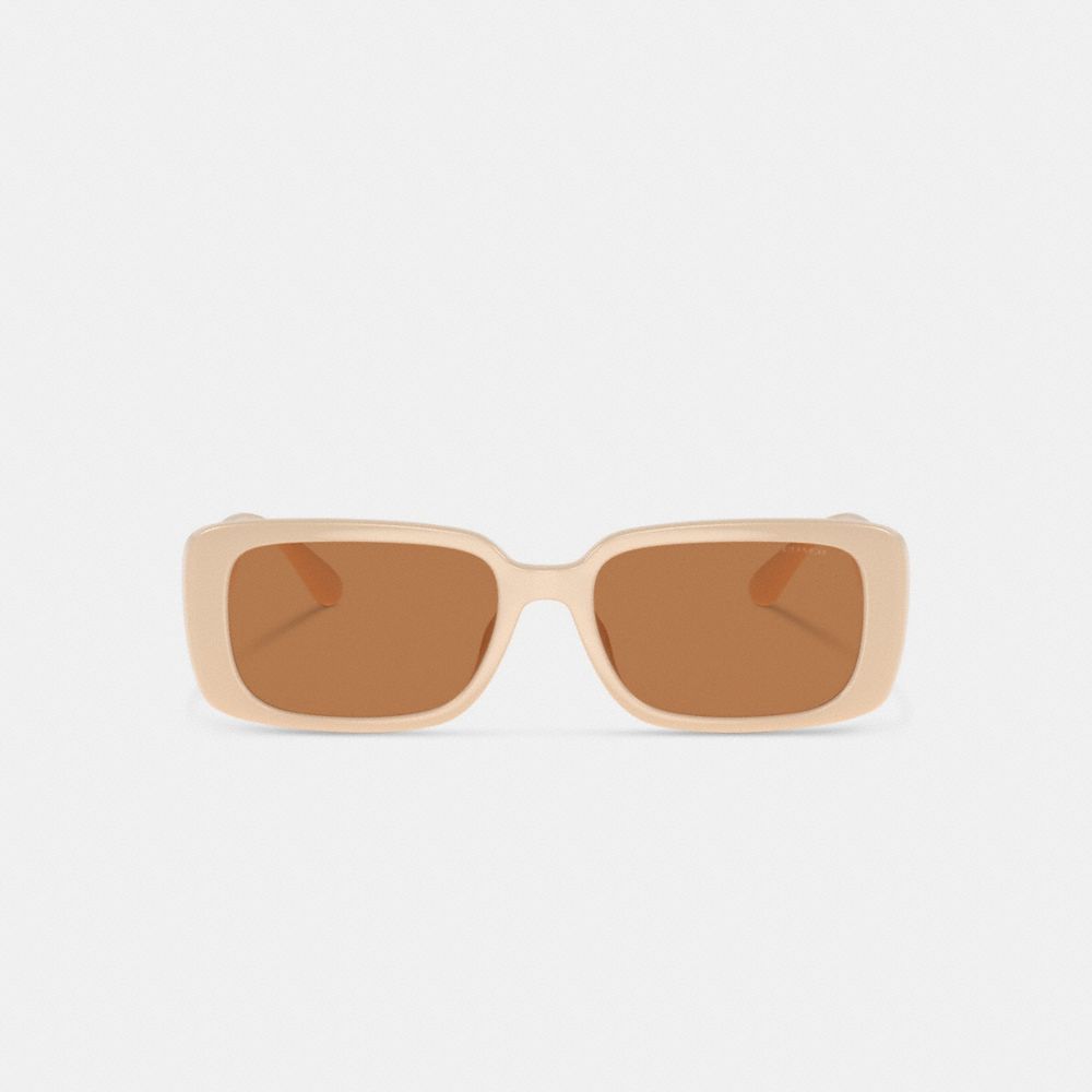 COACH®,NARROW RECTANGLE SUNGLASSES,Off White,Inside View,Top View