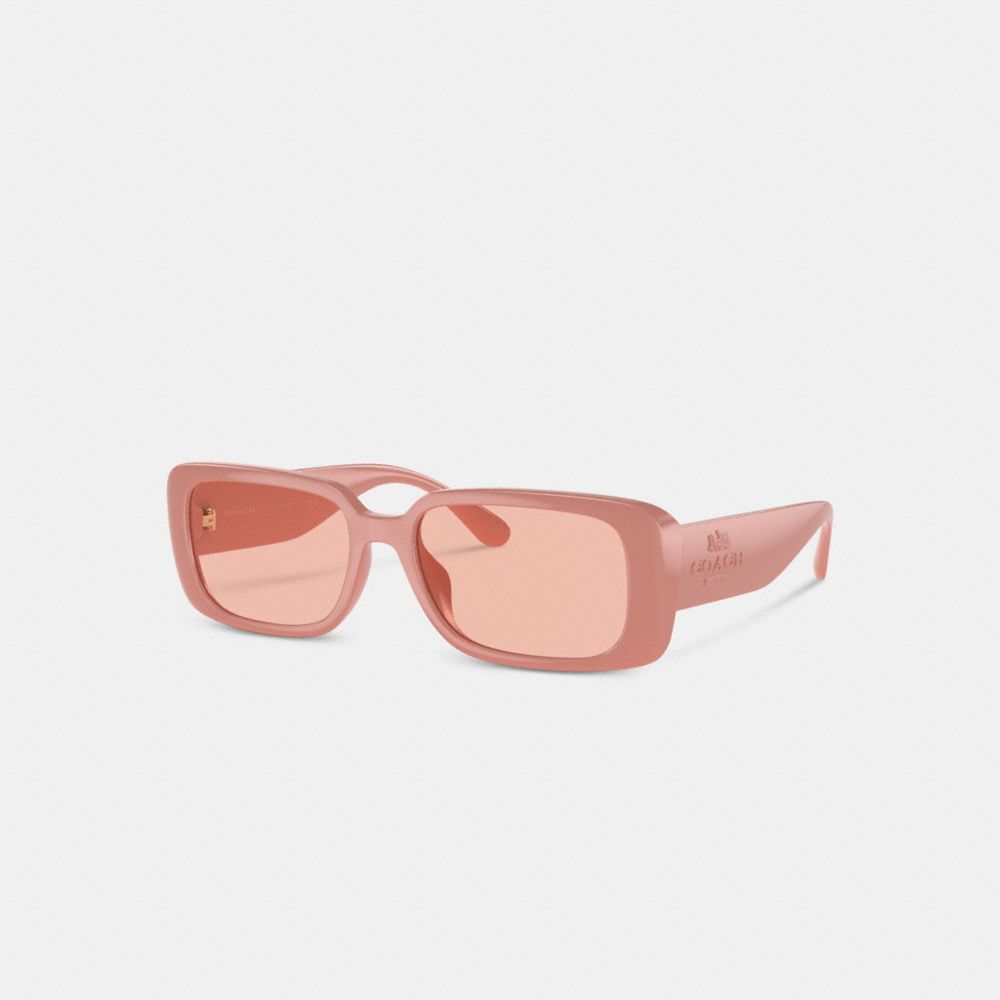 COACH®,NARROW RECTANGLE SUNGLASSES,Faded Orange,Front View
