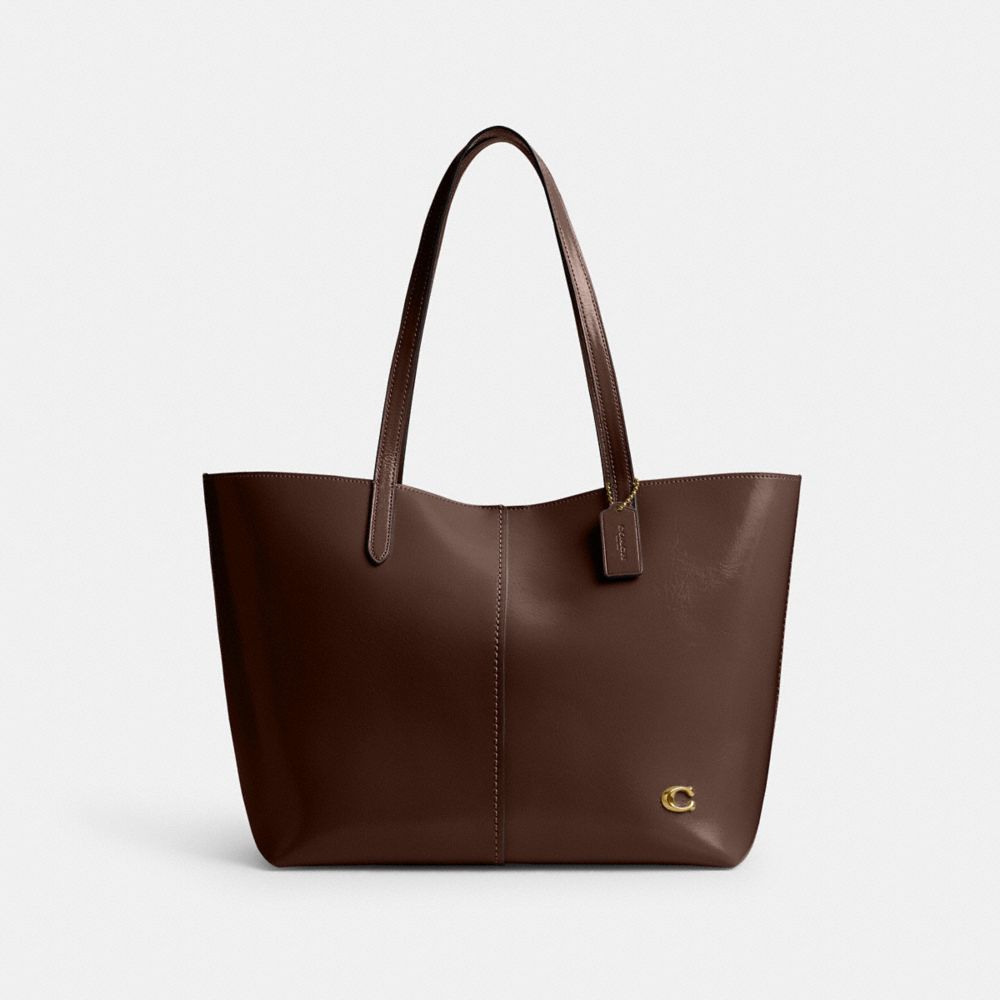 COACH®,NORTH TOTE BAG 32,Large,Brass/Maple,Front View