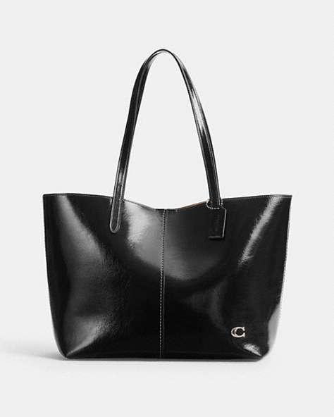 COACH®,NORTH TOTE 32,X-Large,Silver/Black,Front View