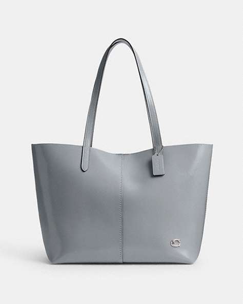 COACH®,NORTH TOTE 32,X-Large,Silver/Grey Blue,Front View