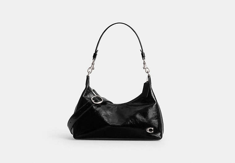COACH®,JULIET SHOULDER BAG,Medium,Silver/Black,Front View