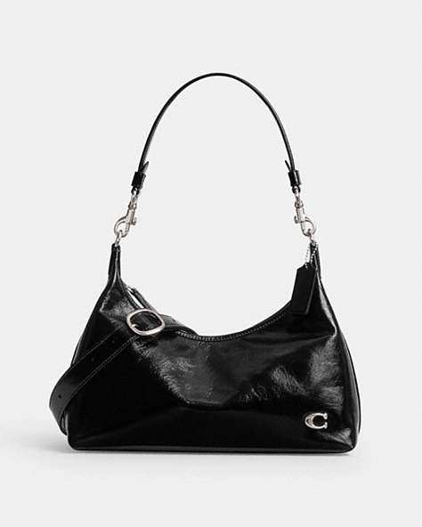 COACH®,JULIET SHOULDER BAG,Medium,Silver/Black,Front View