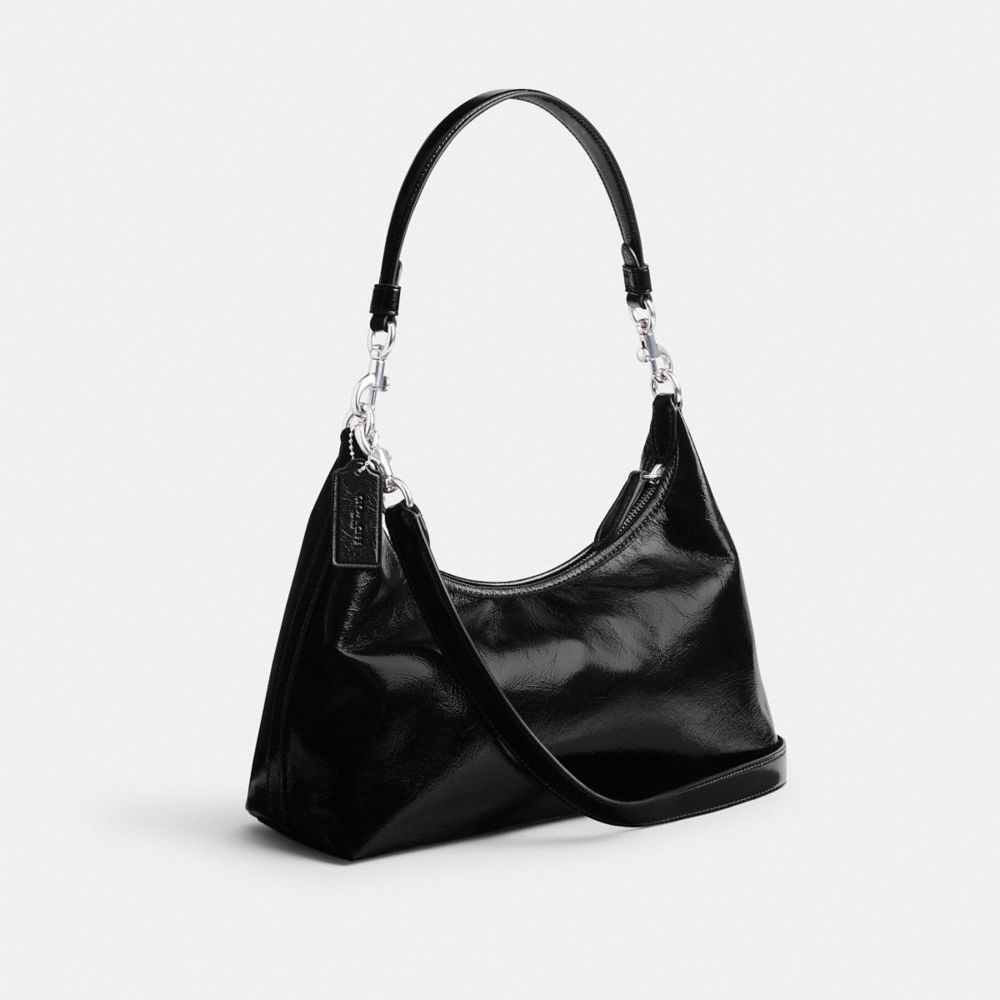 COACH®,JULIET SHOULDER BAG,Medium,Silver/Black,Angle View