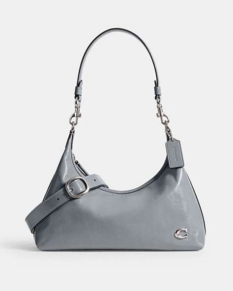 COACH®,JULIET SHOULDER BAG,Medium,Silver/Grey Blue,Front View