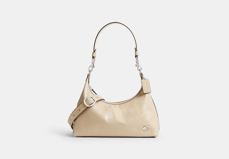 COACH®,JULIET SHOULDER BAG,Medium,Silver/Ivory,Front View