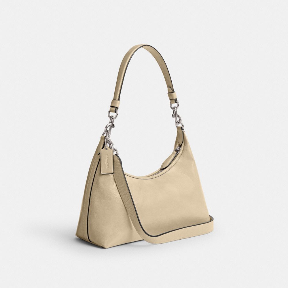 COACH®,JULIET SHOULDER BAG,Medium,Silver/Ivory,Angle View