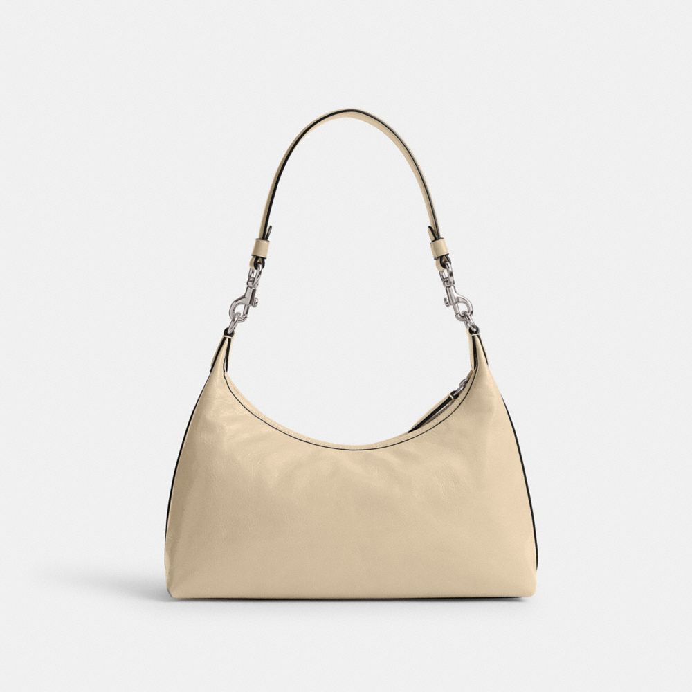 COACH®,Juliet Shoulder Bag,Leather,Shoulder Bag,Metal,Silver Metal,Casual,Beige,Back View