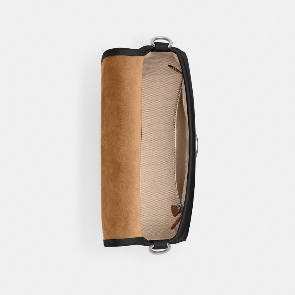 COACH®,Soft Tabby Shoulder Bag,Leather,Suede,Shoulder Bag,Embossed,Metal,Logo,Day Party,Black,Inside View,Top View