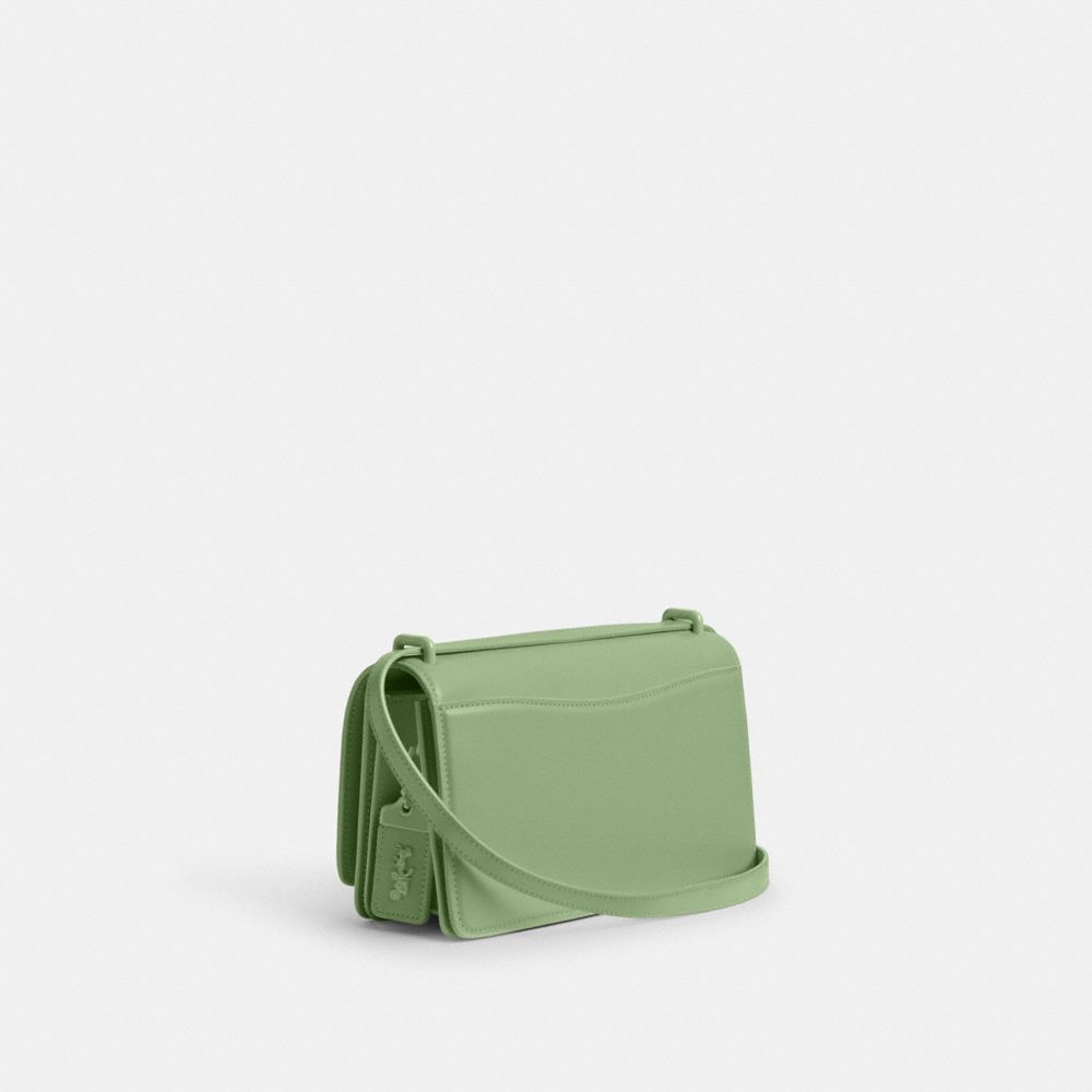 COACH®,Bandit Shoulder Bag,Leather,Shoulder Bag,Metal,Logo,Casual,Green,Angle View