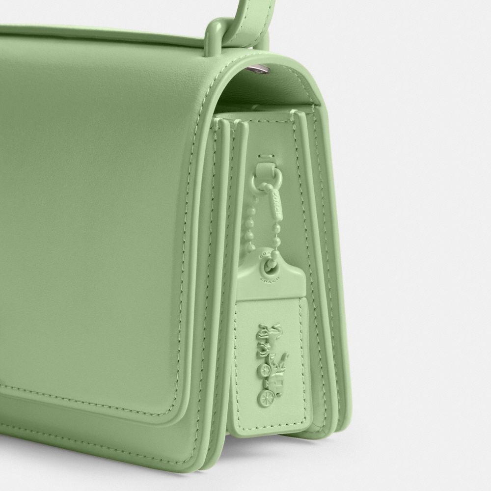 COACH®,Bandit Shoulder Bag,Leather,Shoulder Bag,Metal,Logo,Casual,Green,Closer View