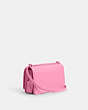 COACH®,BANDIT SHOULDER BAG,Refined Calf Leather,Mini,Silver/Vivid Pink,Angle View