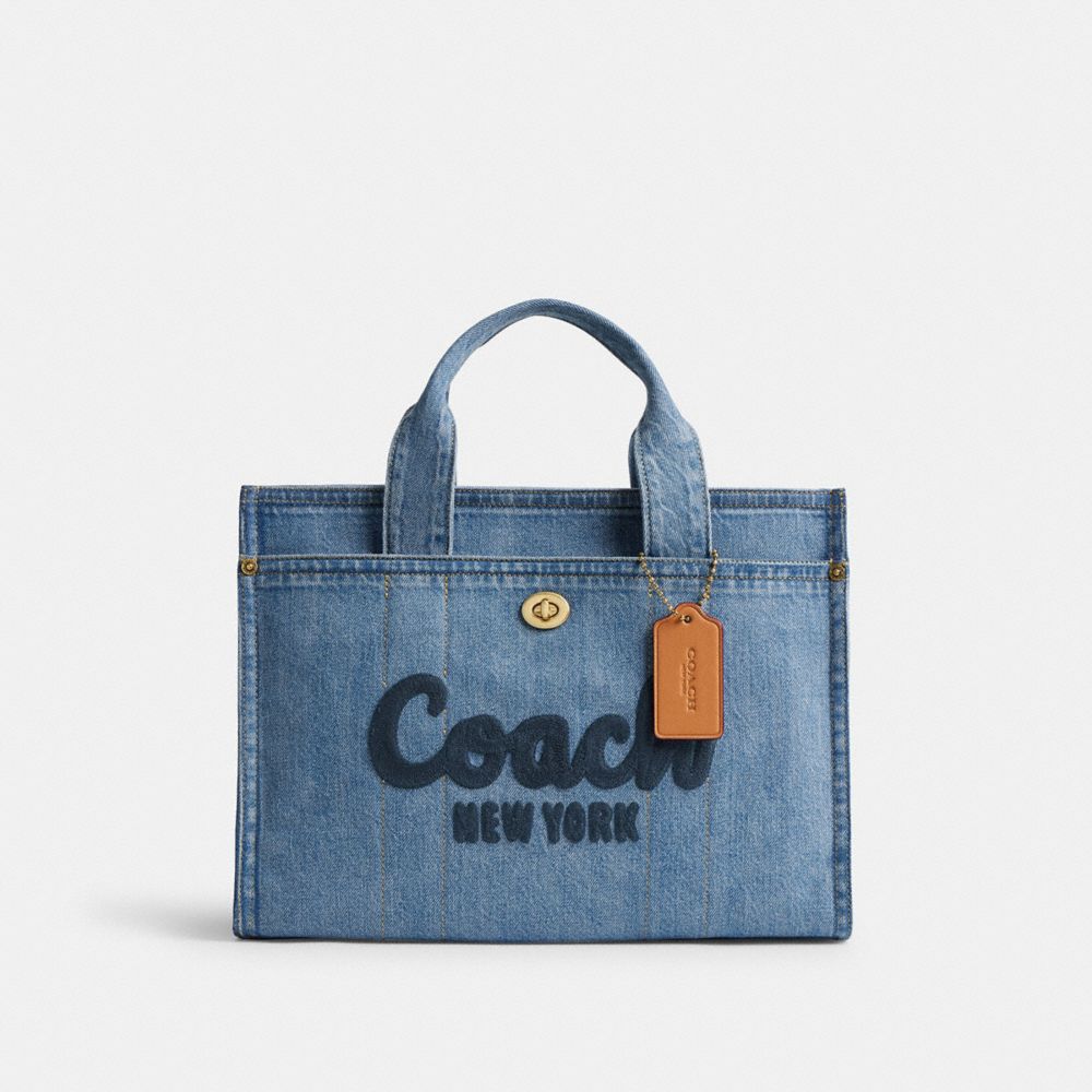 COACH®,CARGO TOTE BAG,X-Large,Brass/Indigo,Front View