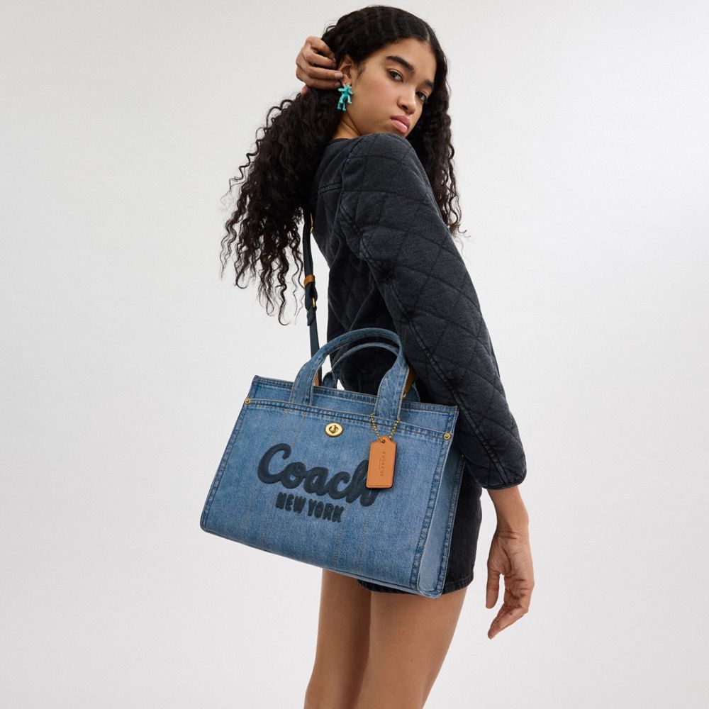 Shop Coach Cargo Tote In Blue