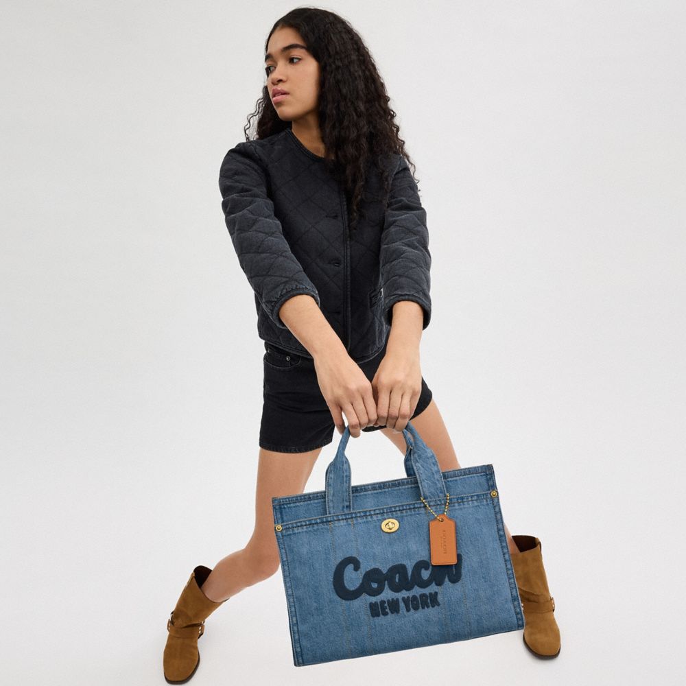 Shop Coach Cargo Tote In Blue