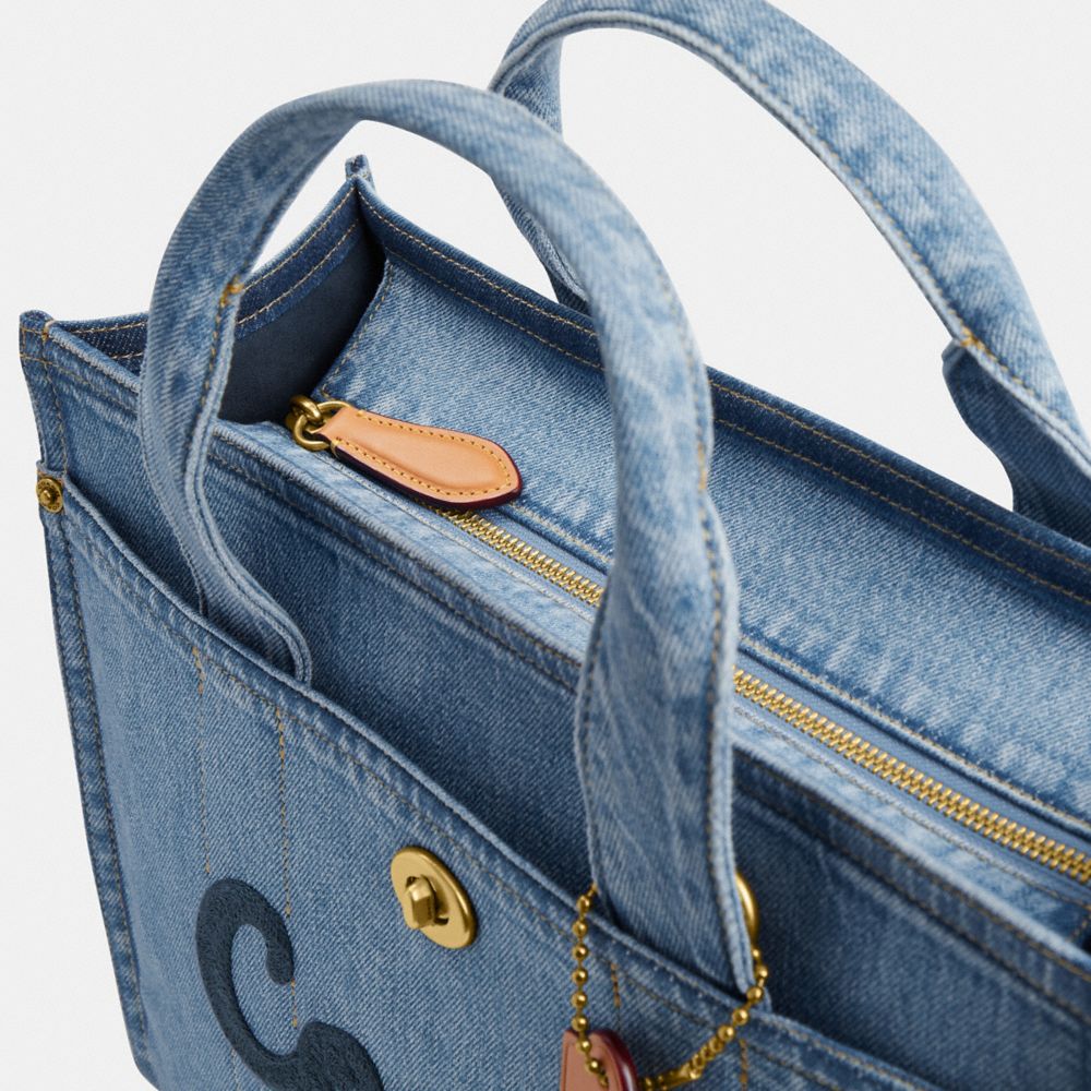 Denim coach tote sale