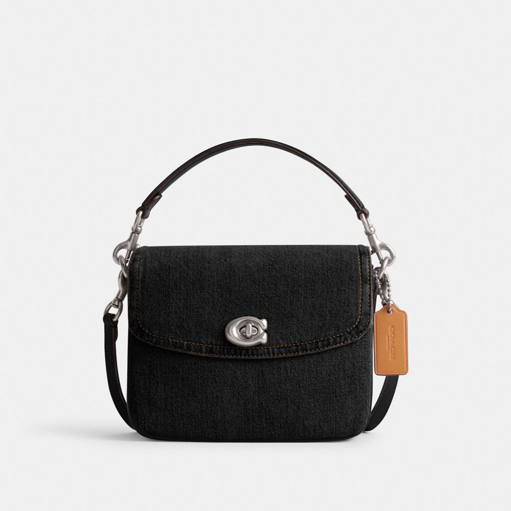 COACH®,CASSIE CROSSBODY BAG 19,Denim,Medium,Silver/Black,Front View