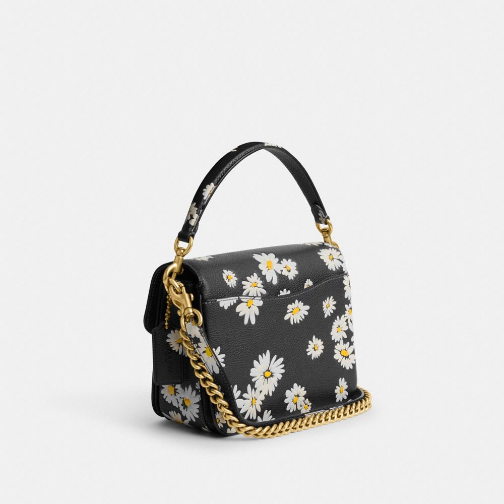 COACH®,CASSIE CROSSBODY BAG 19 WITH FLORAL PRINT,Medium,Brass/Black Multi,Angle View