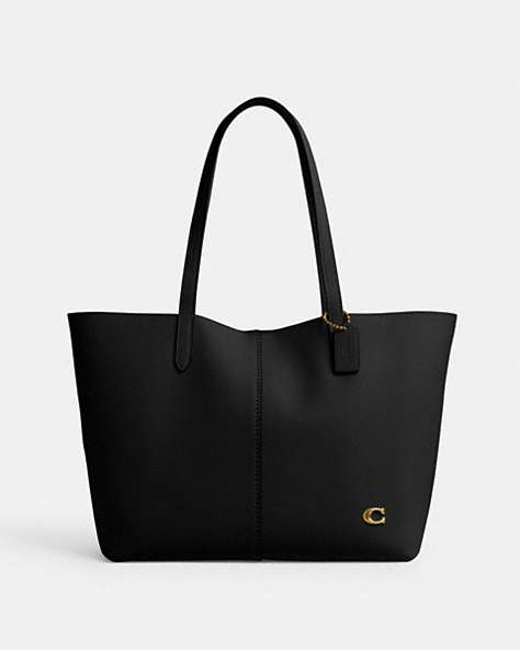 COACH®,NORTH TOTE 32,X-Large,Brass/Black,Front View