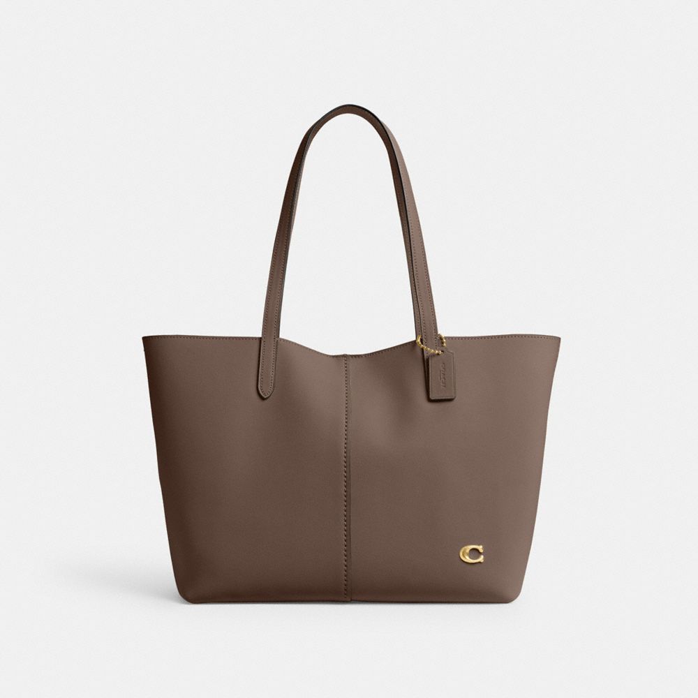 COACH®,NORTH TOTE 32,Large,Brass/Dark Stone,Front View