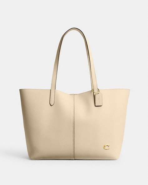 COACH®,NORTH TOTE 32,X-Large,Brass/Ivory,Front View