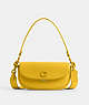 COACH®,EMMY SADDLE BAG 23,Glovetanned Leather,Mini,Silver/Canary,Front View