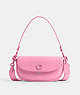 COACH®,EMMY SADDLE BAG 23,Glovetanned Leather,Mini,Silver/Vivid Pink,Front View