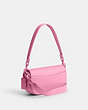 COACH®,EMMY SADDLE BAG 23,Glovetanned Leather,Mini,Silver/Vivid Pink,Angle View