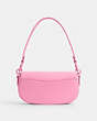 COACH®,EMMY SADDLE BAG 23,Glovetanned Leather,Mini,Silver/Vivid Pink,Back View