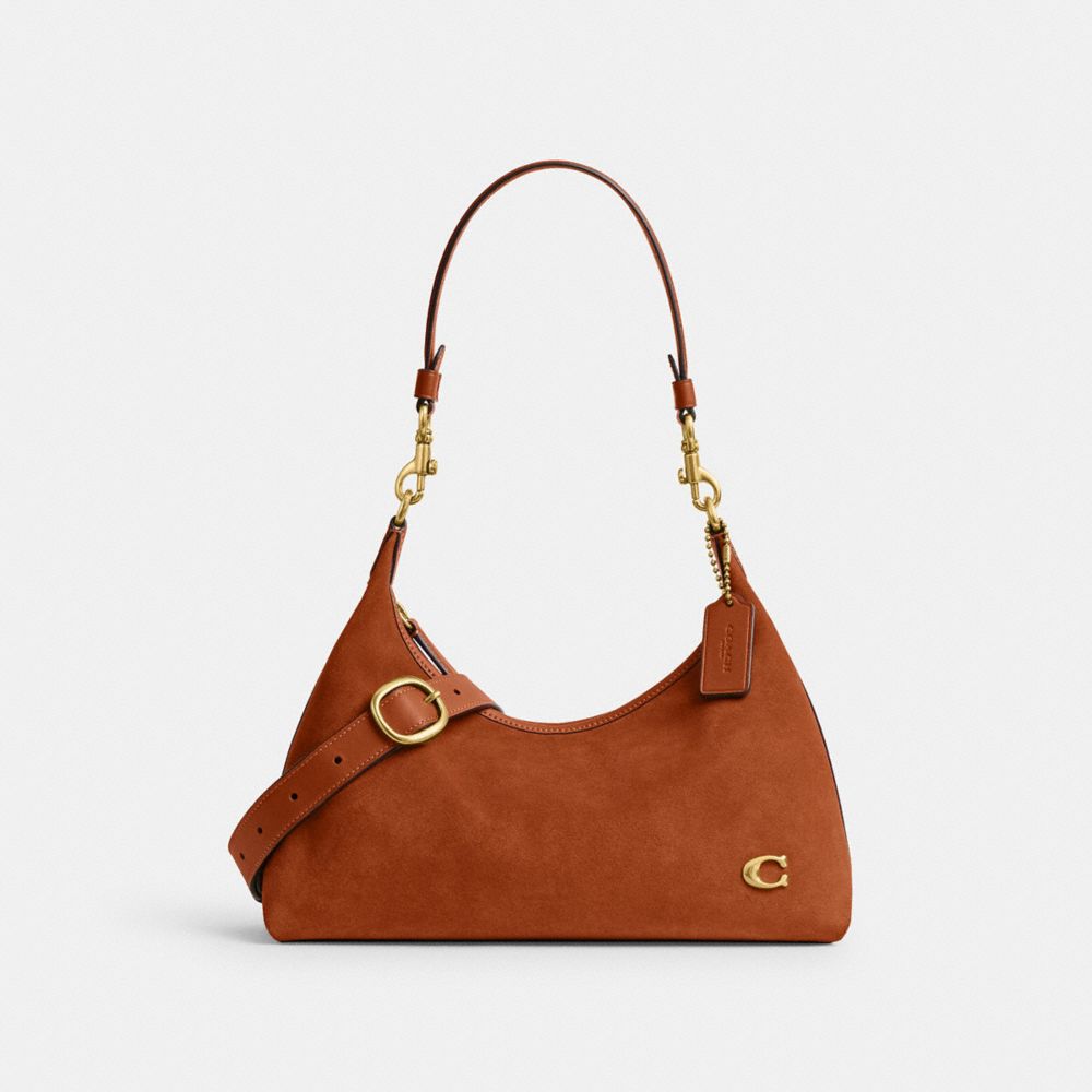 COACH®,JULIET SHOULDER BAG,Medium,Brass/Burnished Amber,Front View