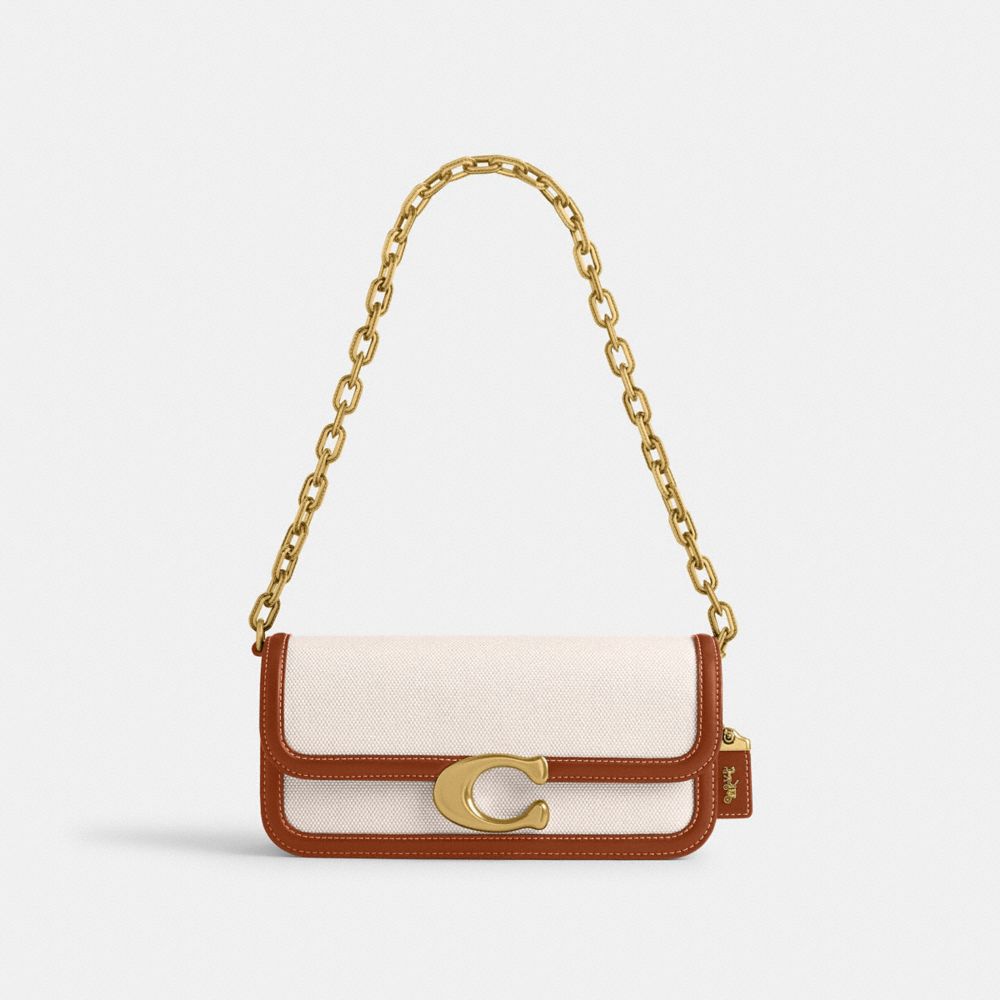 COACH®,IDOL BAG 23,Small,Brass/Salt Stone/Burnished Amber,Front View