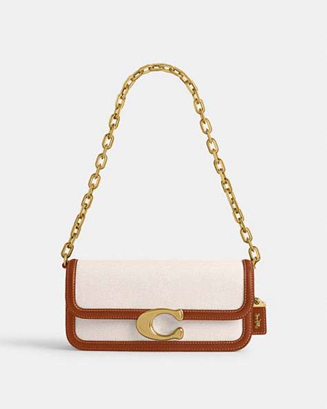 COACH®,IDOL BAG 23,Small,Brass/Salt Stone/Burnished Amber,Front View