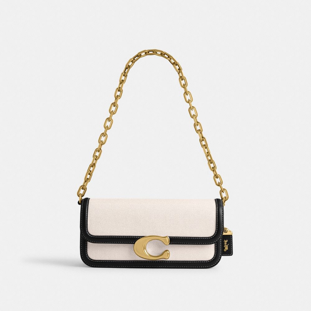 COACH®,IDOL BAG 23,Small,Brass/Salt Stone/Black,Front View image number 0