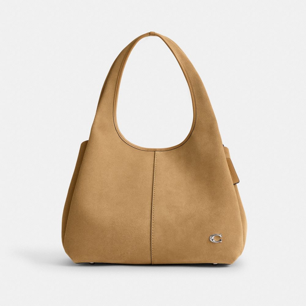 COACH®,LANA SHOULDER BAG,Large,Silver/Peanut,Front View