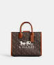COACH®,ACE TOTE BAG 26 WITH HORSE AND CARRIAGE PRINT,Medium,Brass/Truffle Burnished Amber,Front View