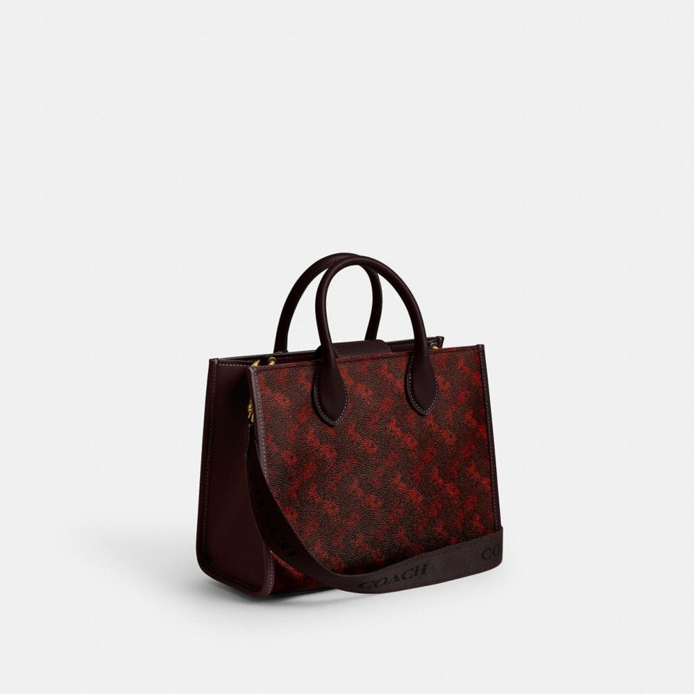 COACH®,Ace Tote Bag 26 With Horse And Carriage Print,Leather,Canvas,Tote,Color Block,Piping,Casual,,Angle View