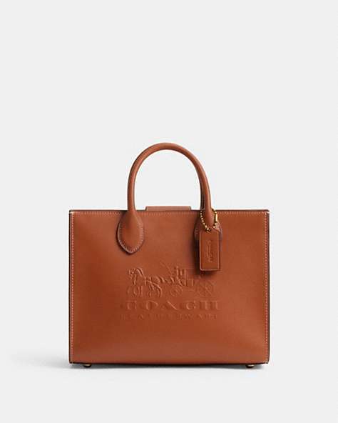 COACH®,ACE TOTE 26,Medium,Brass/Burnished Amber,Front View
