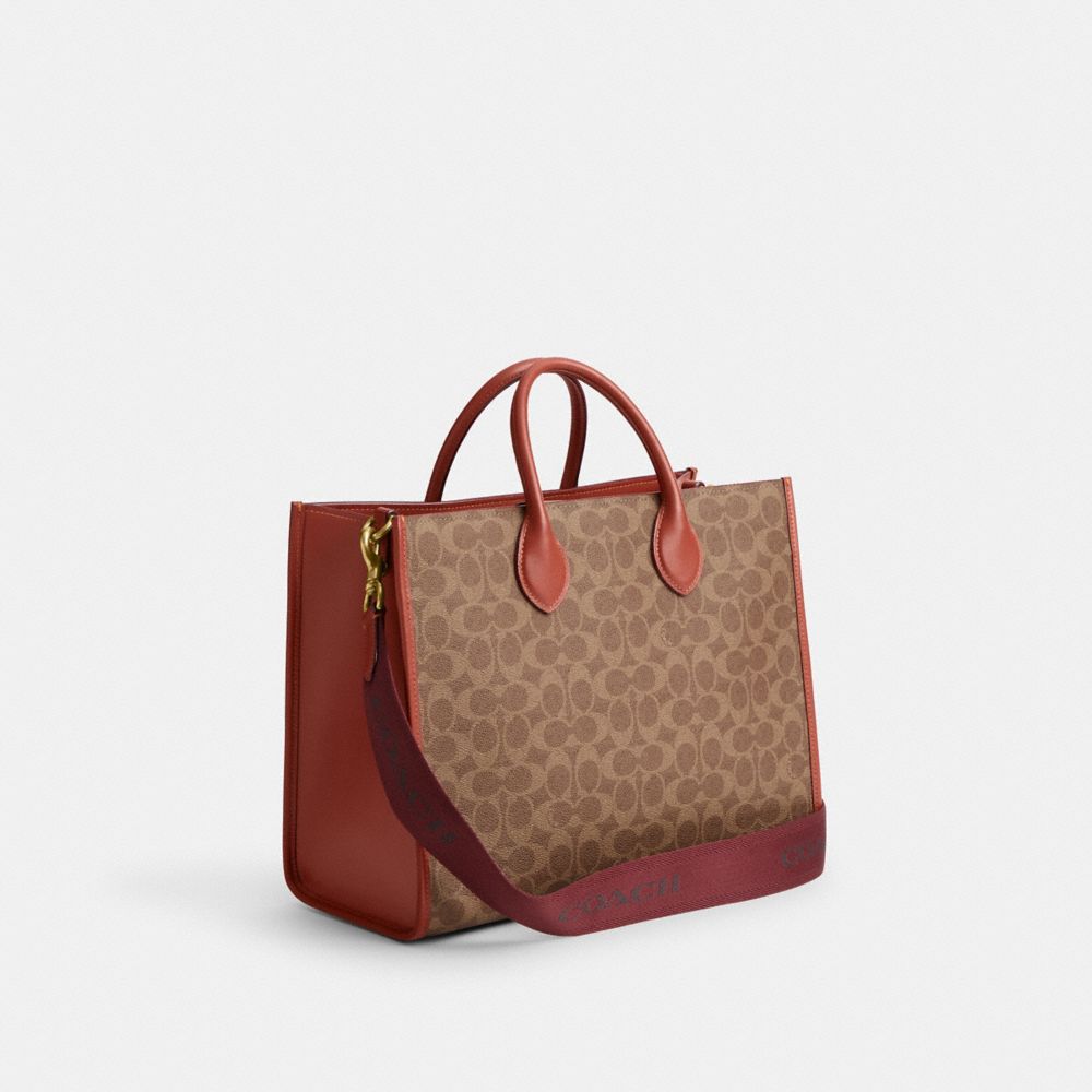 COACH®,Ace Tote Bag 35 In Signature Canvas,,Angle View