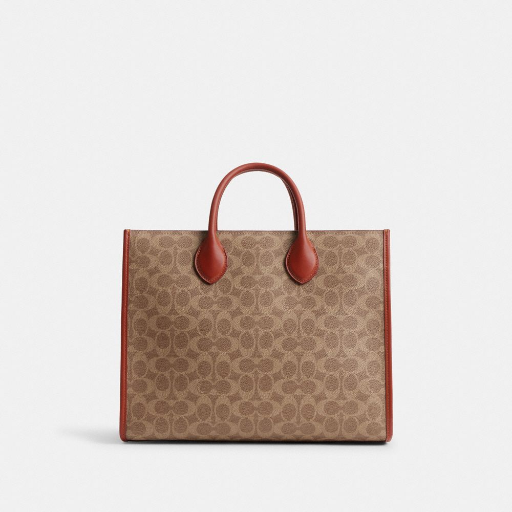 COACH®,Ace Tote Bag 35 In Signature Canvas,,Back View