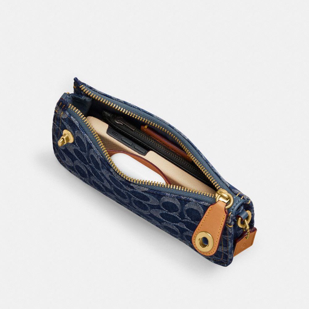 COACH®,Penn Shoulder Bag In Signature Denim,,Inside View, Top View