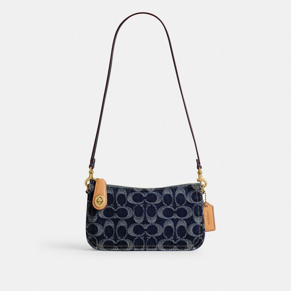 Brass Blue Penn Shoulder Bag In Signature Denim