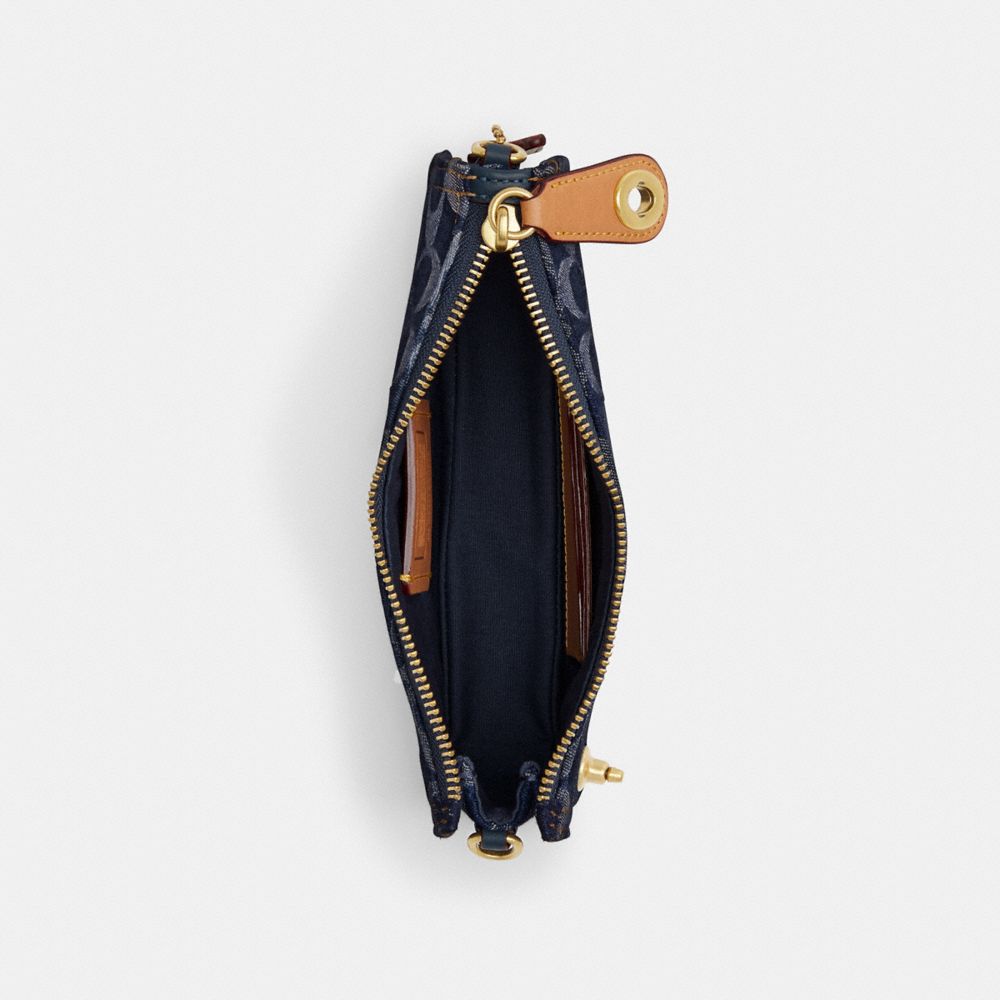 COACH®,Penn Shoulder Bag In Signature Denim,,Inside View,Top View