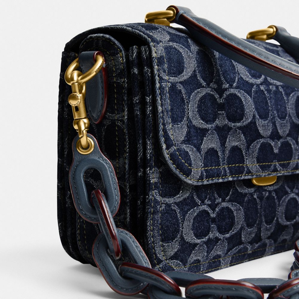 COACH®: Rogue Top Handle Bag In Signature Denim