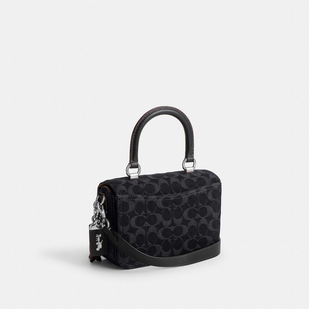 COACH®,ローグ トップ ハンドル・シグネチャー デニム,ハンドバッグ＆サッチェルバッグ,ﾌﾞﾗｯｸ