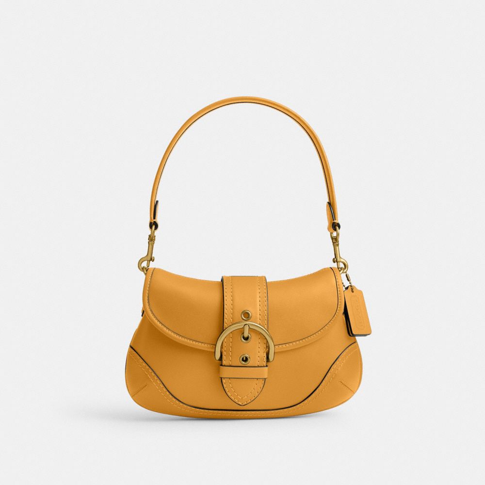 Coach purse yellow leather sale