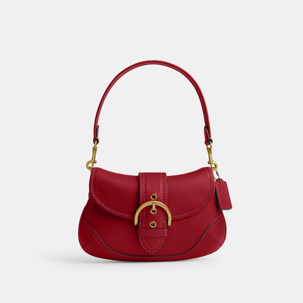 Brass Ruby Soho Flap Bag In Regenerative Leather