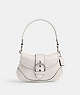 COACH®,SOHO BAG IN REGENERATIVE LEATHER,Medium,Silver/Chalk,Front View