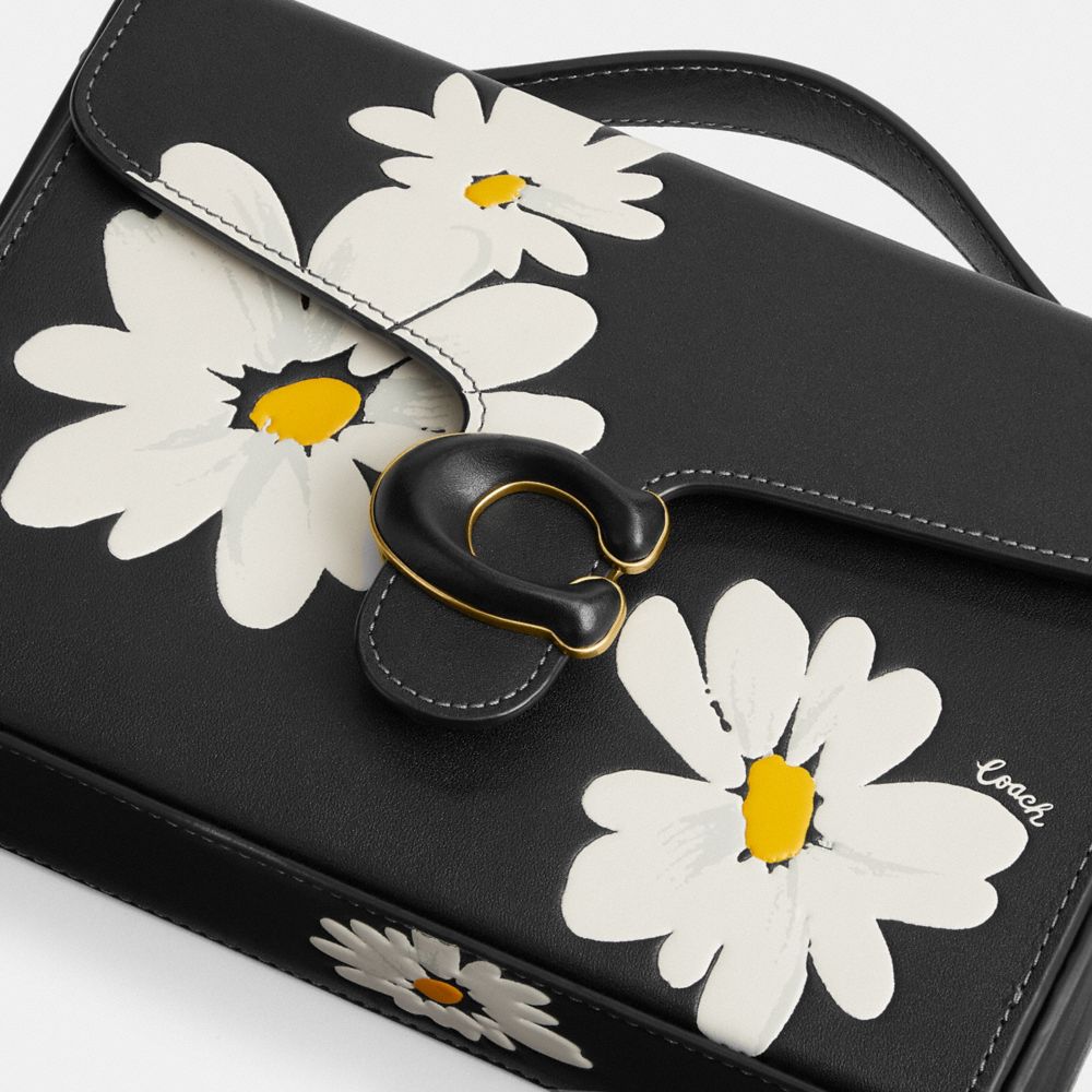 COACH®,Tabby Box Bag With Floral Print,Leather,Lining Lining Fabric Content,Crossbody,Wristlet,Embossed,Logo,Metal,Expanda...,Black,Closer View