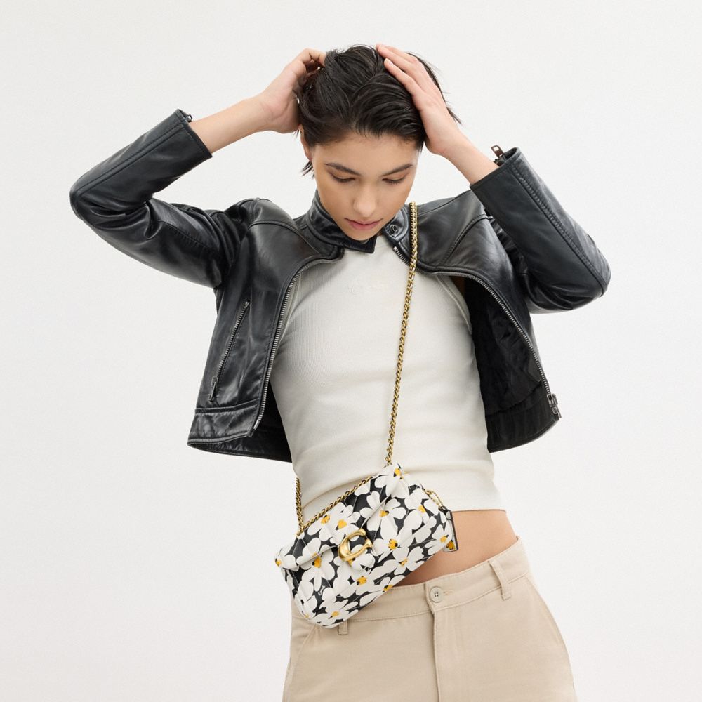 Shop Coach Tabby Shoulder Bag 20 With Quilting And Floral Print In White